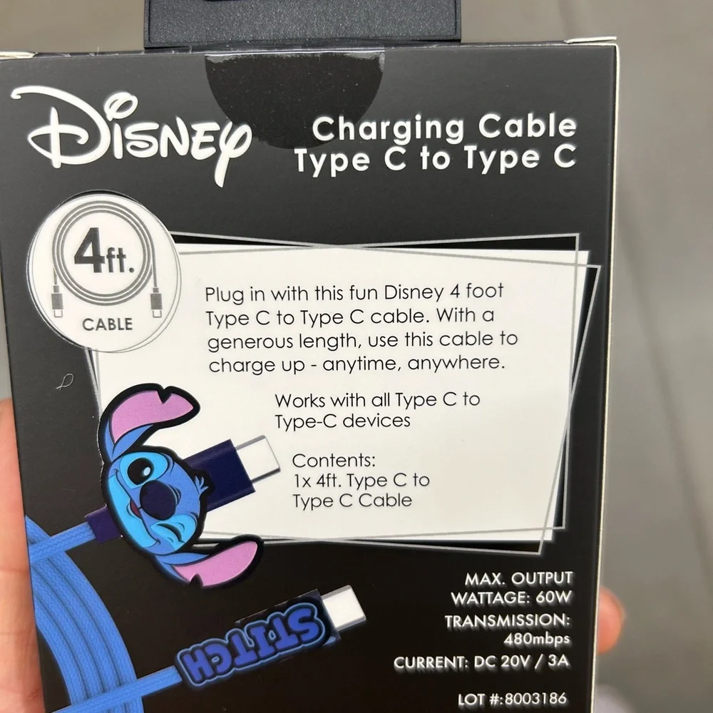 NWT Disney Stitch Charging Cable